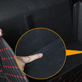NNEAGS Leather Car Boot Collapsible Foldable Trunk Cargo Organizer Portable Storage Box Black/Red Stitch Large