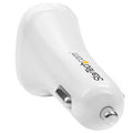 Star Tech Dual-Port USB Car Charger - 24W/4.8A - White