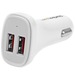 Star Tech Dual-Port USB Car Charger - 24W/4.8A - White