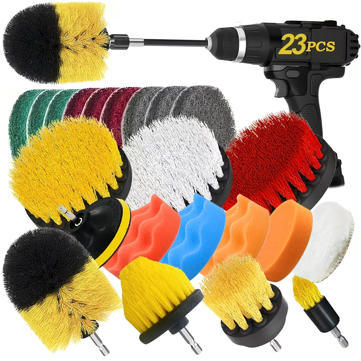 NNETM 23-Piece Drill Brush Cleaning & Polishing Kit